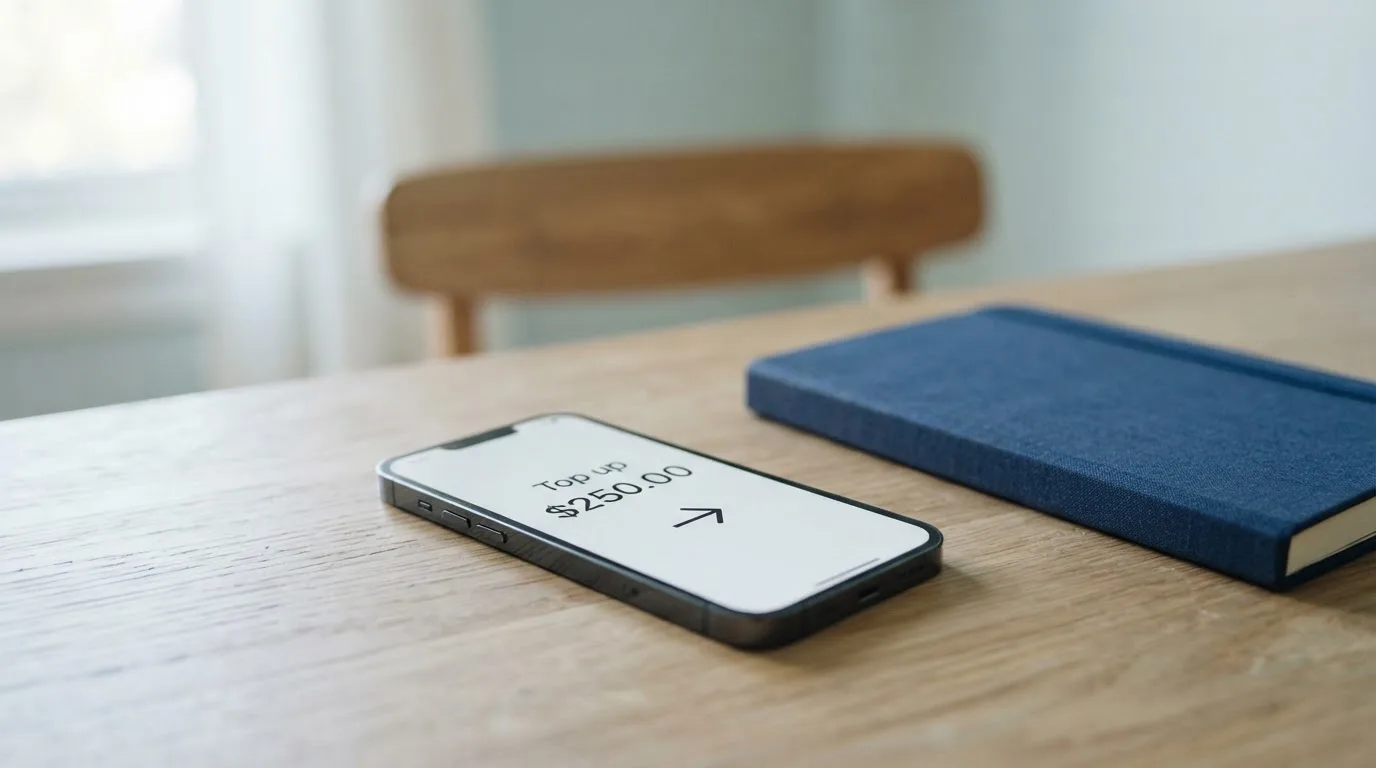 A phone showing a stablecoin transfer screen
