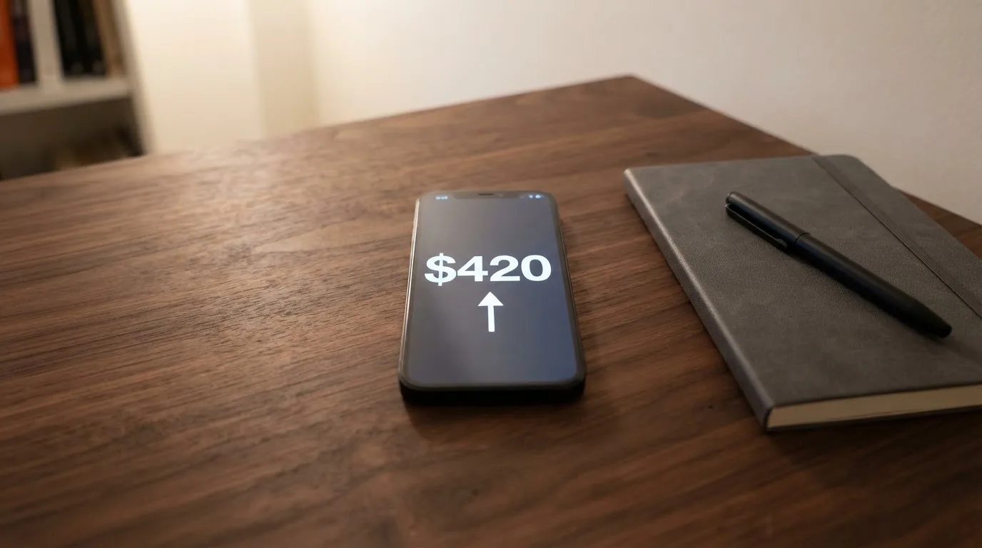 A phone showing a stablecoin transfer screen