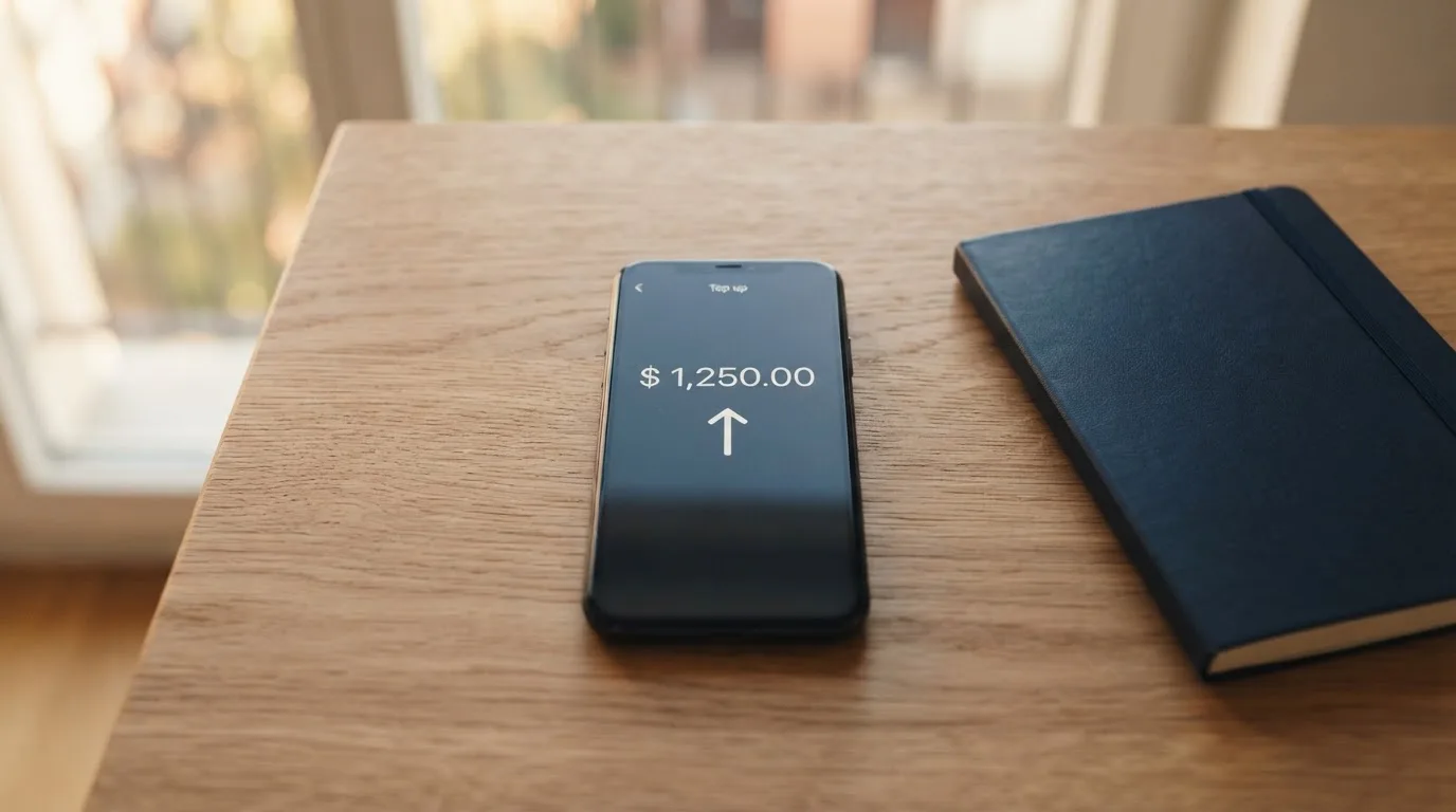 A phone showing a stablecoin transfer screen