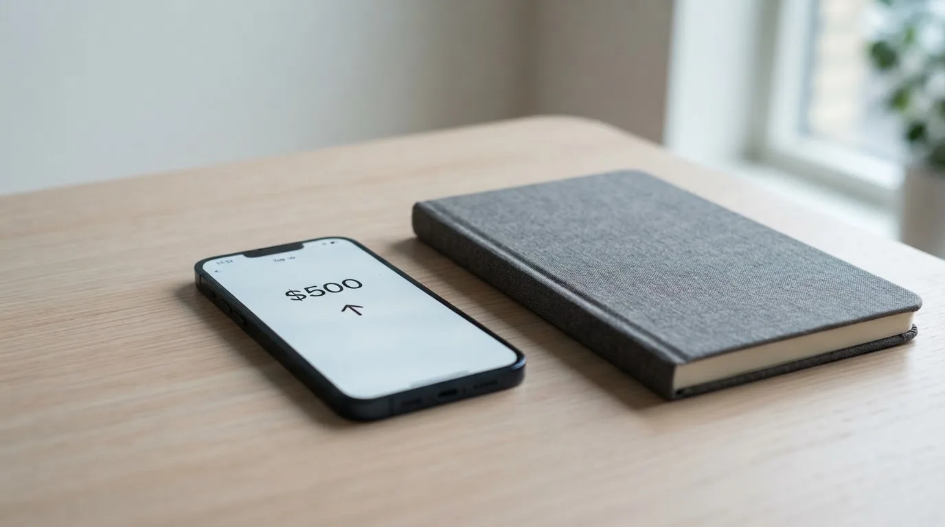 A phone showing a stablecoin transfer screen