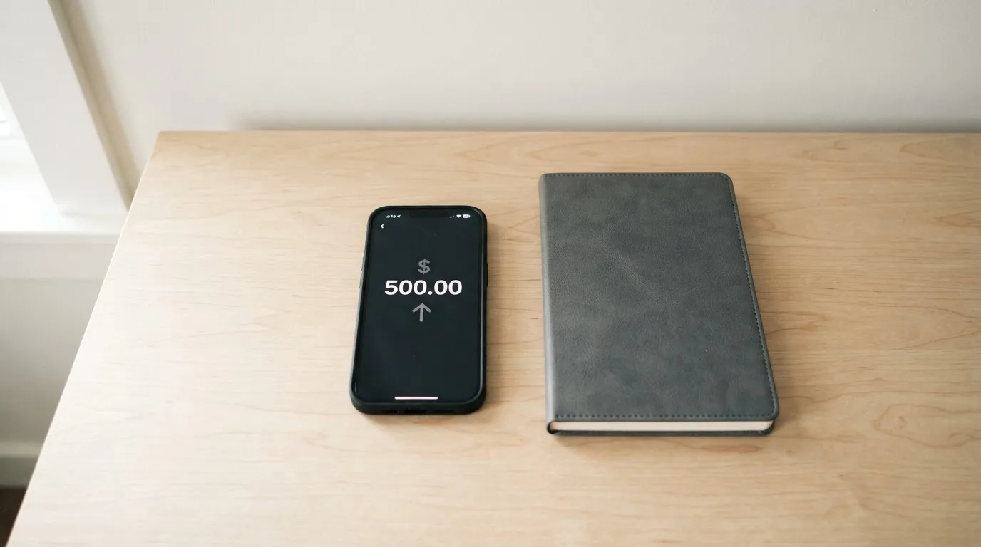 A phone showing a stablecoin transfer screen