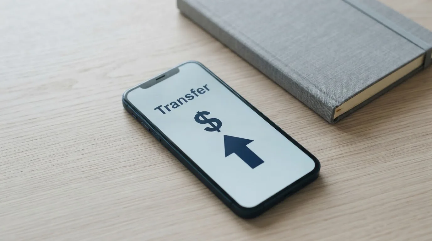 A phone showing a stablecoin transfer screen