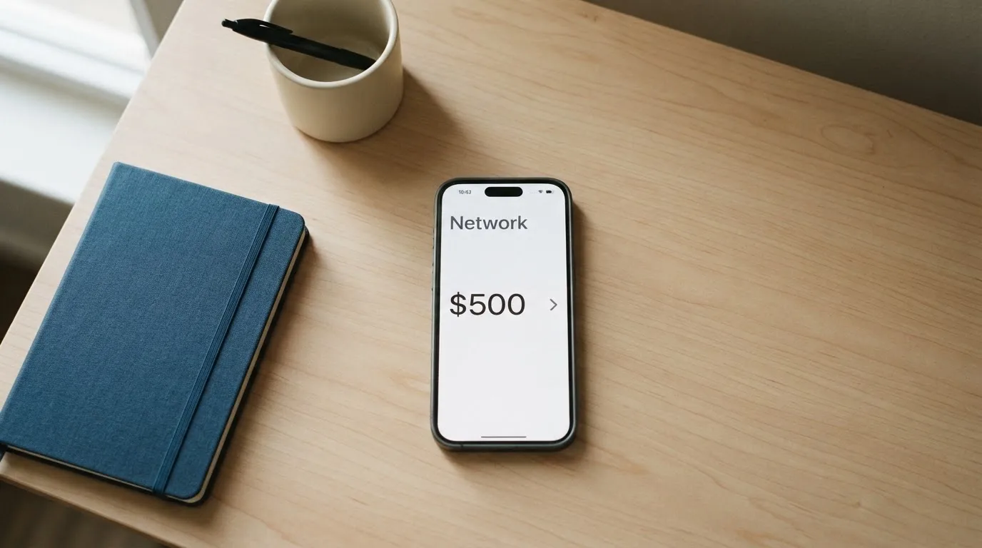 A phone showing a stablecoin transfer screen