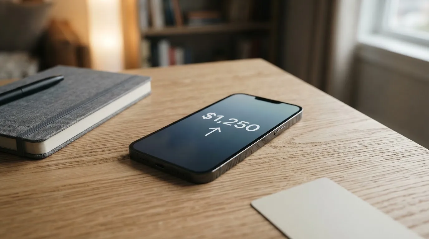 A phone showing a stablecoin transfer screen