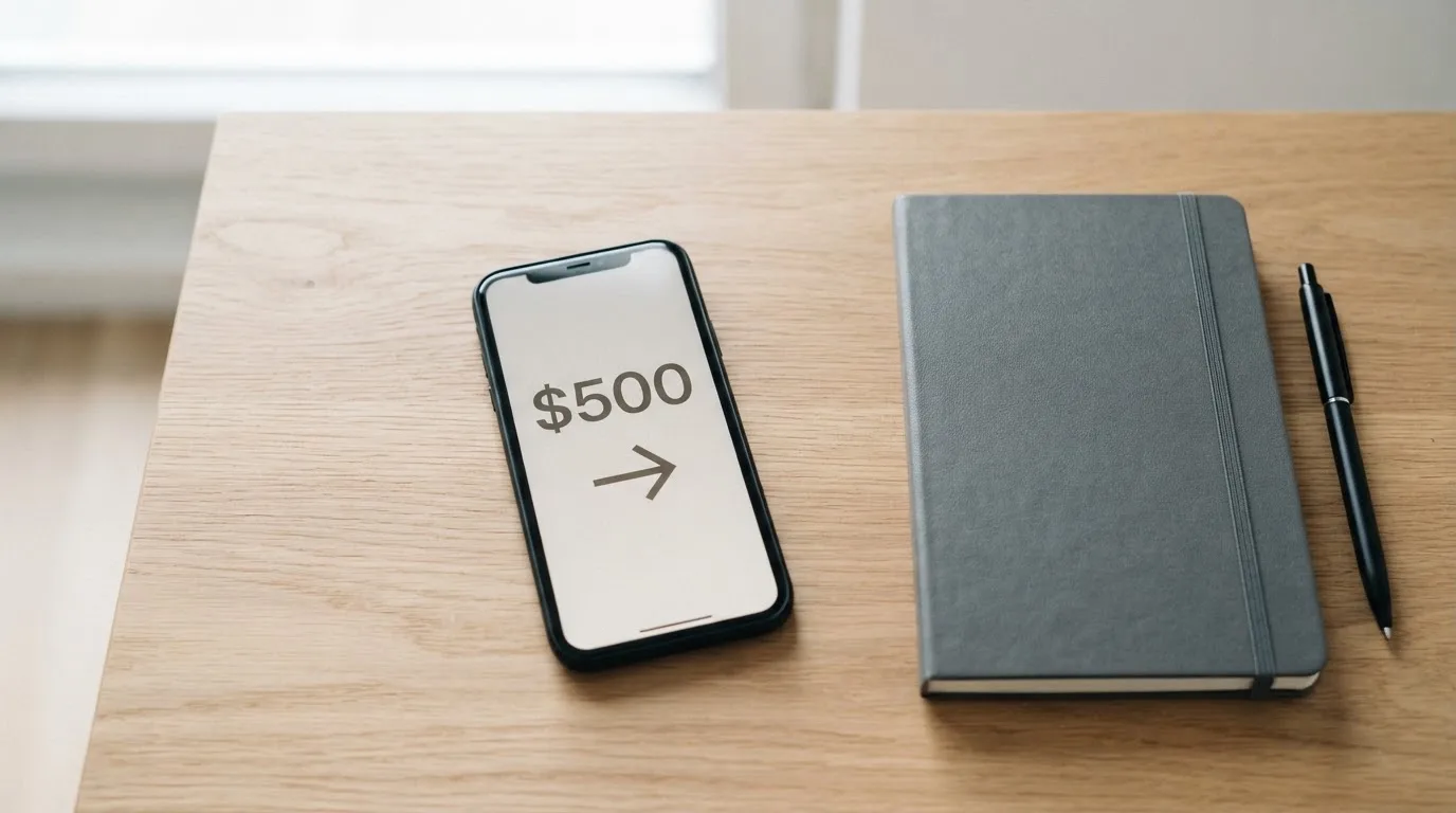A phone showing a stablecoin transfer screen