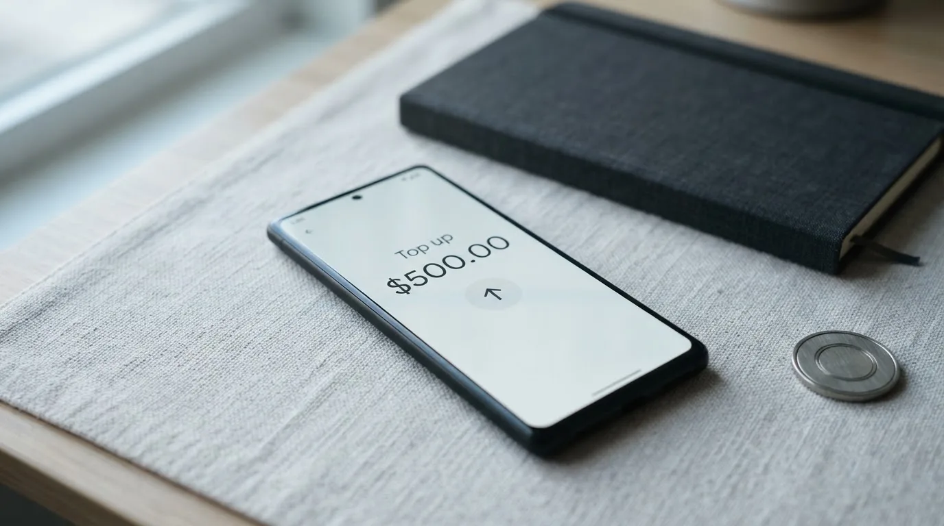 A phone showing a stablecoin transfer screen
