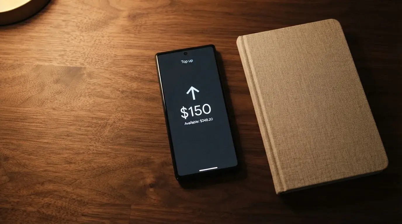 A phone showing a stablecoin transfer screen