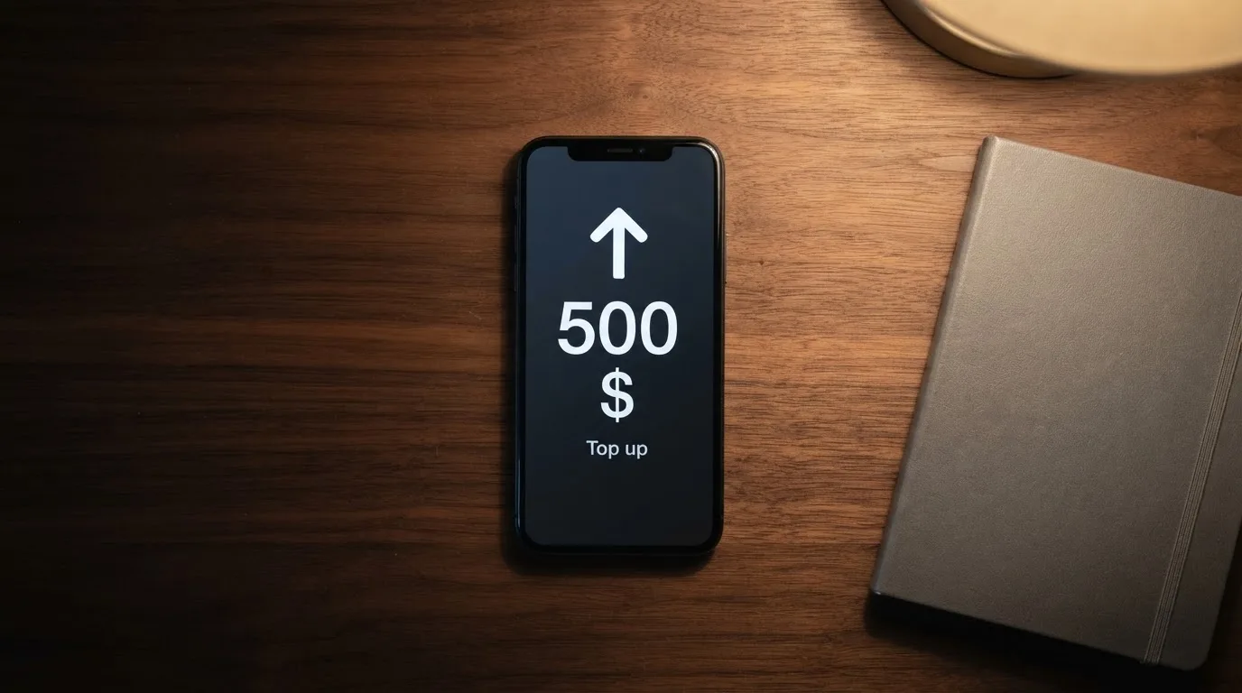 A phone showing a stablecoin transfer screen