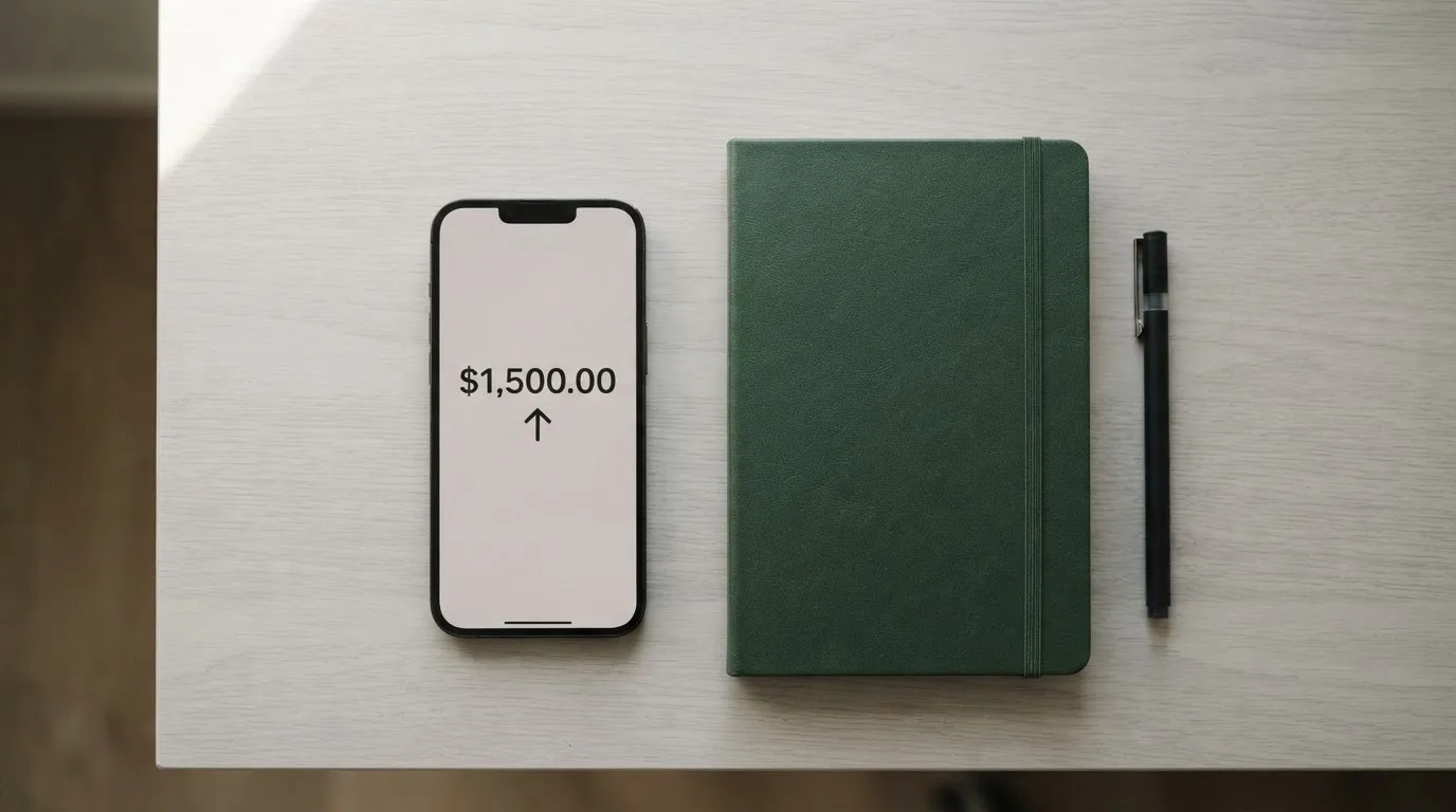 A phone showing a stablecoin transfer screen