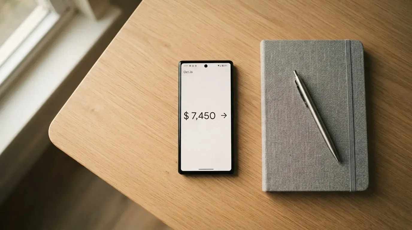 A phone showing a stablecoin transfer screen
