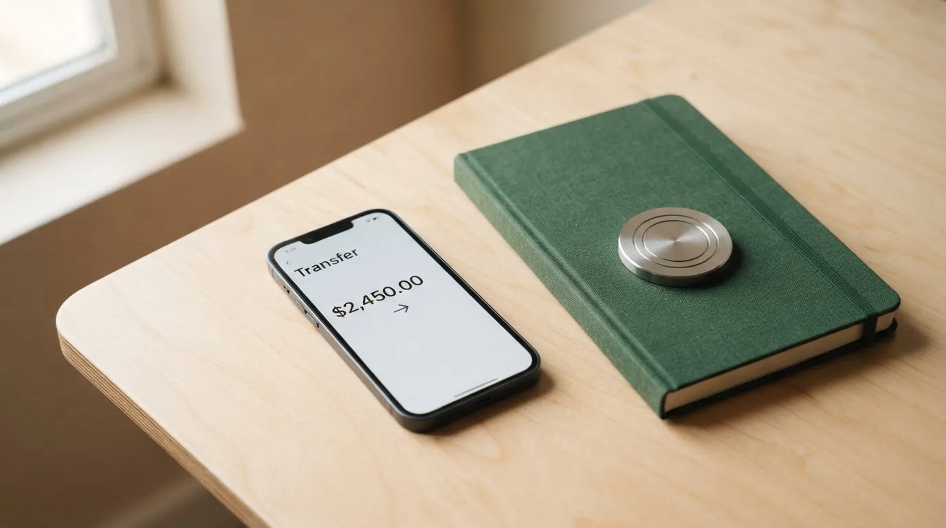 A phone showing a stablecoin transfer screen