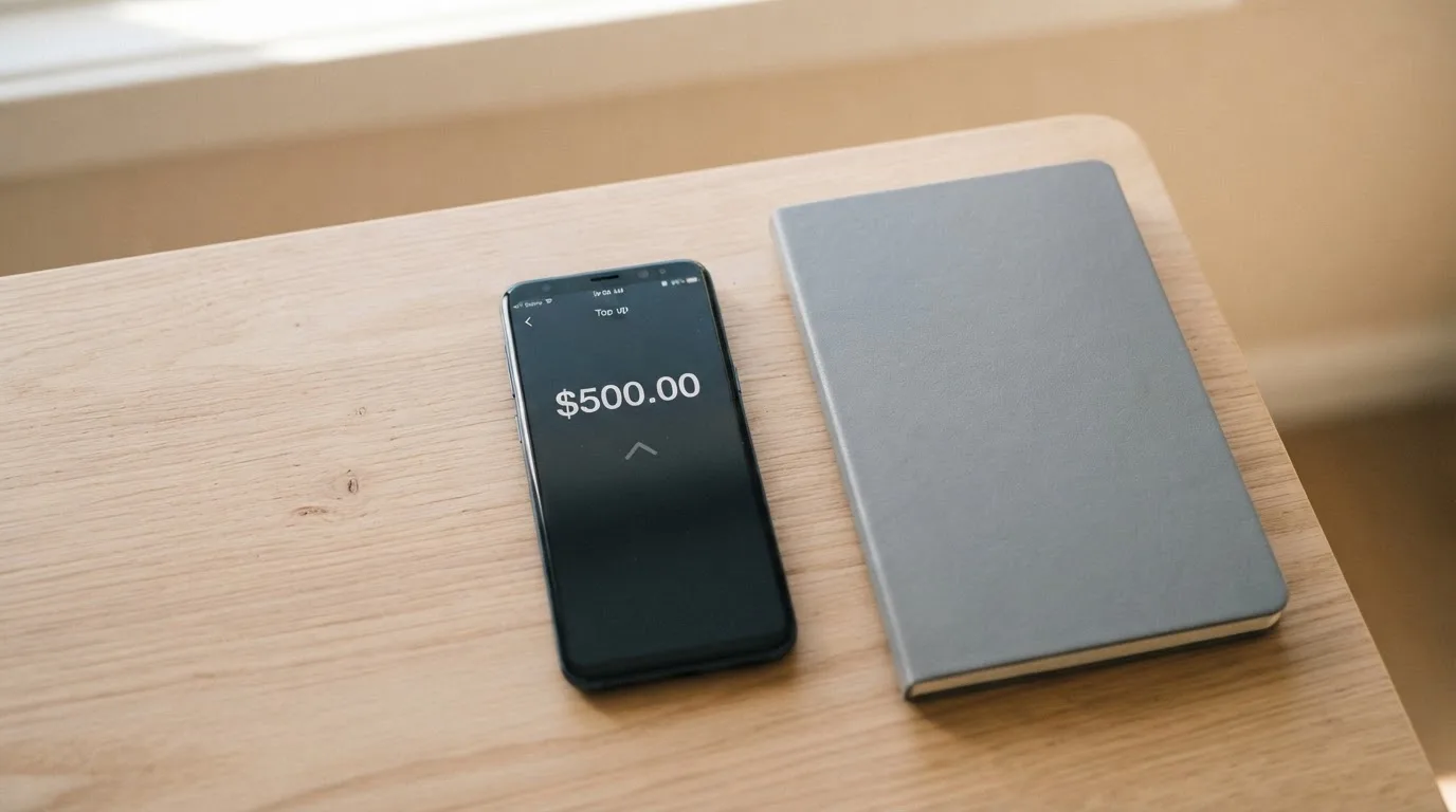 A phone showing a stablecoin transfer screen