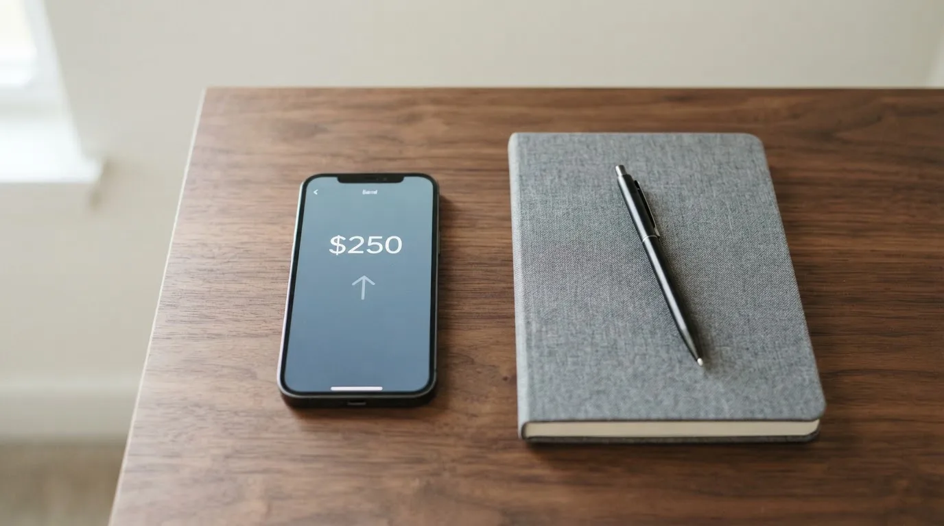 A phone showing a stablecoin transfer screen